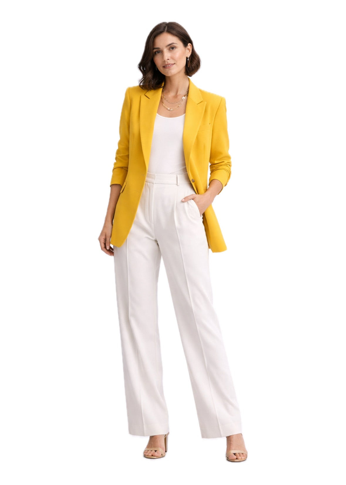 Blazer jaune poussin oversize