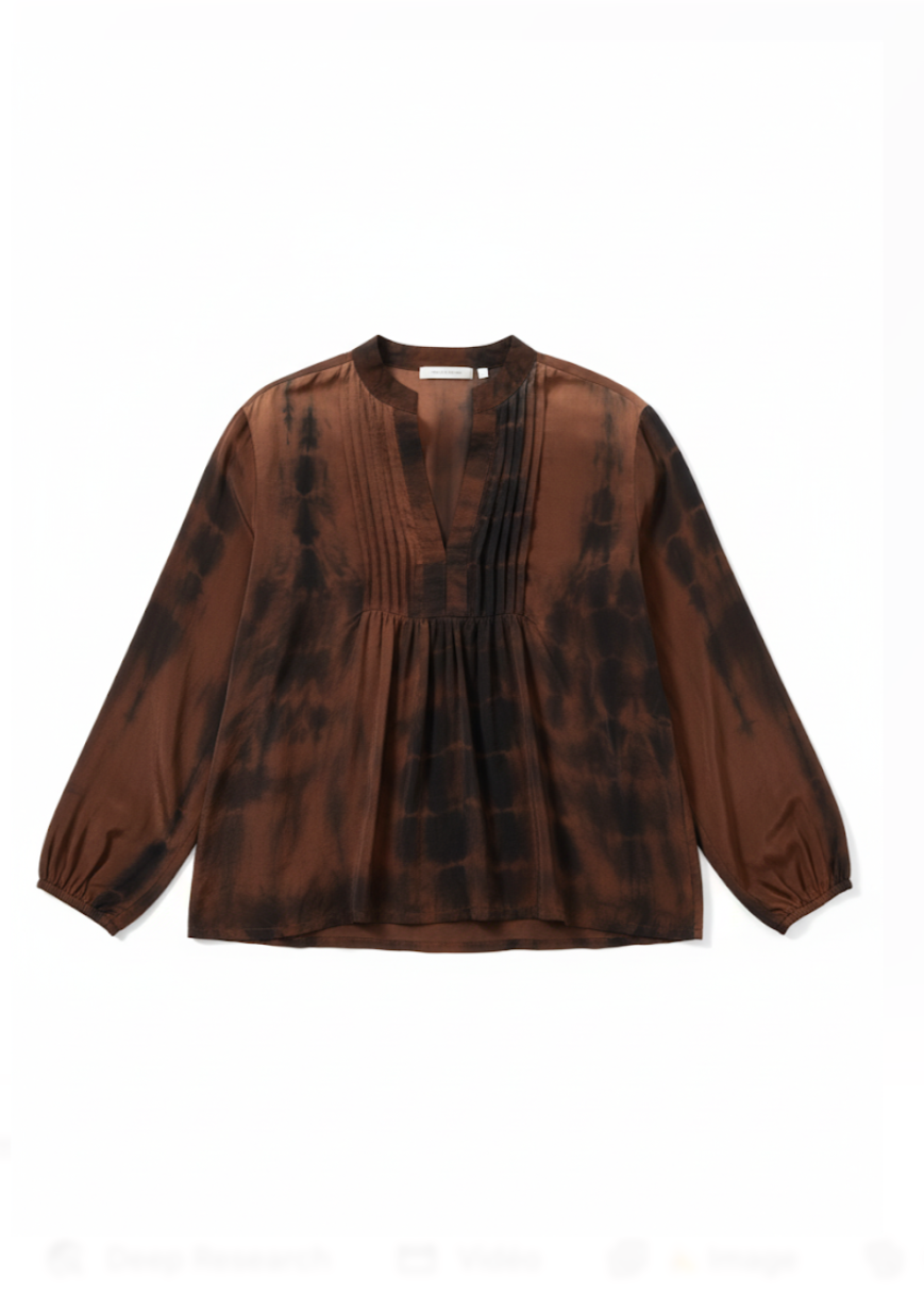 Blouse en soie marron