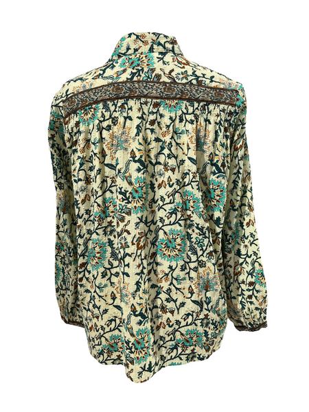 Chemise à motifs vert