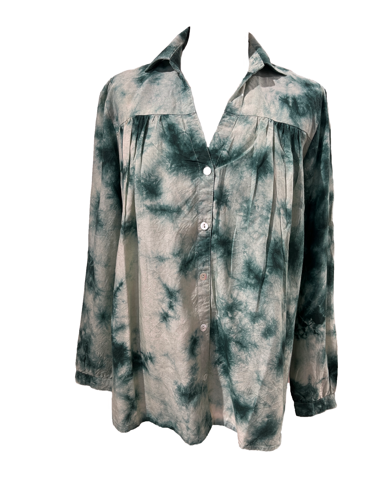 Chemise tie en dye verte
