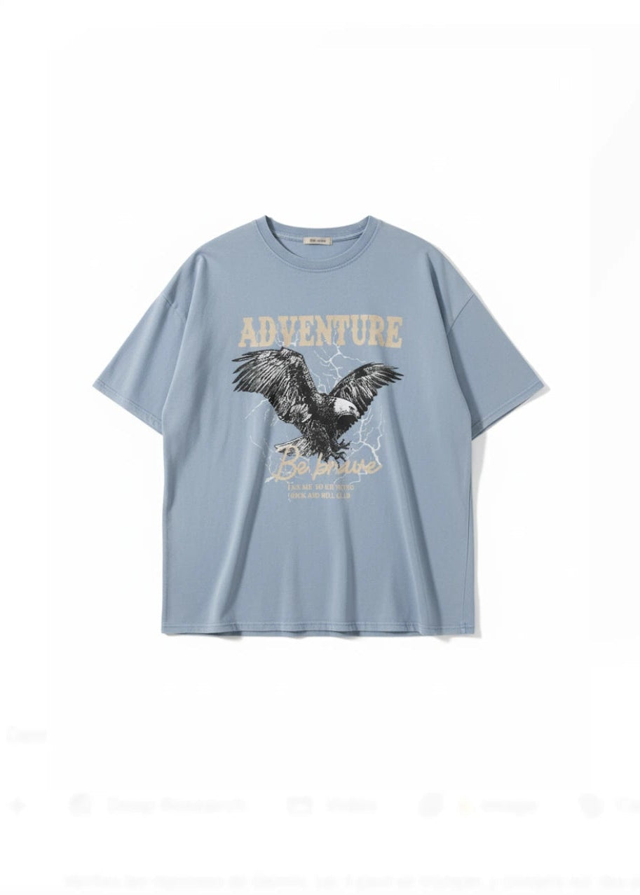 Tee-shirt bleu aigle
