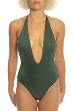Load image into Gallery viewer, maillot entier lise reversible pistache vu face 
