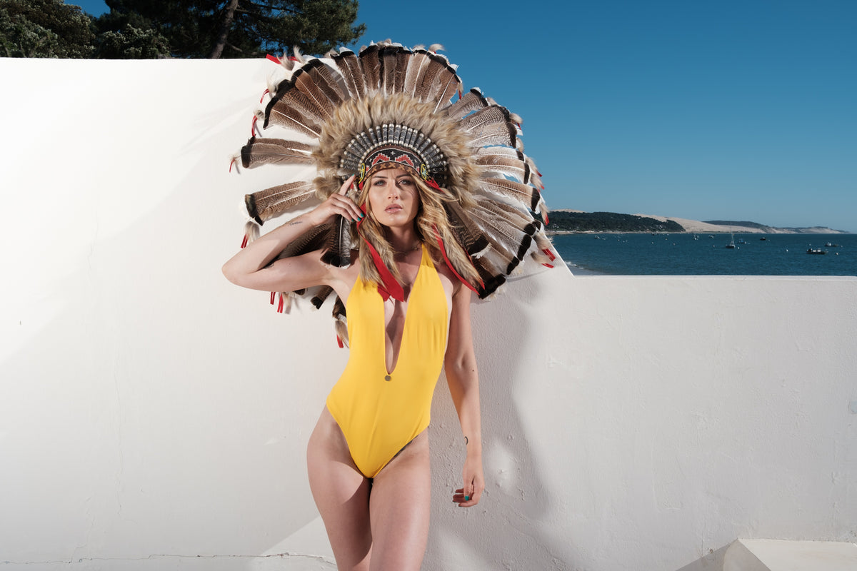 Maillot de bain une pièce "Laureen" citron ♻️